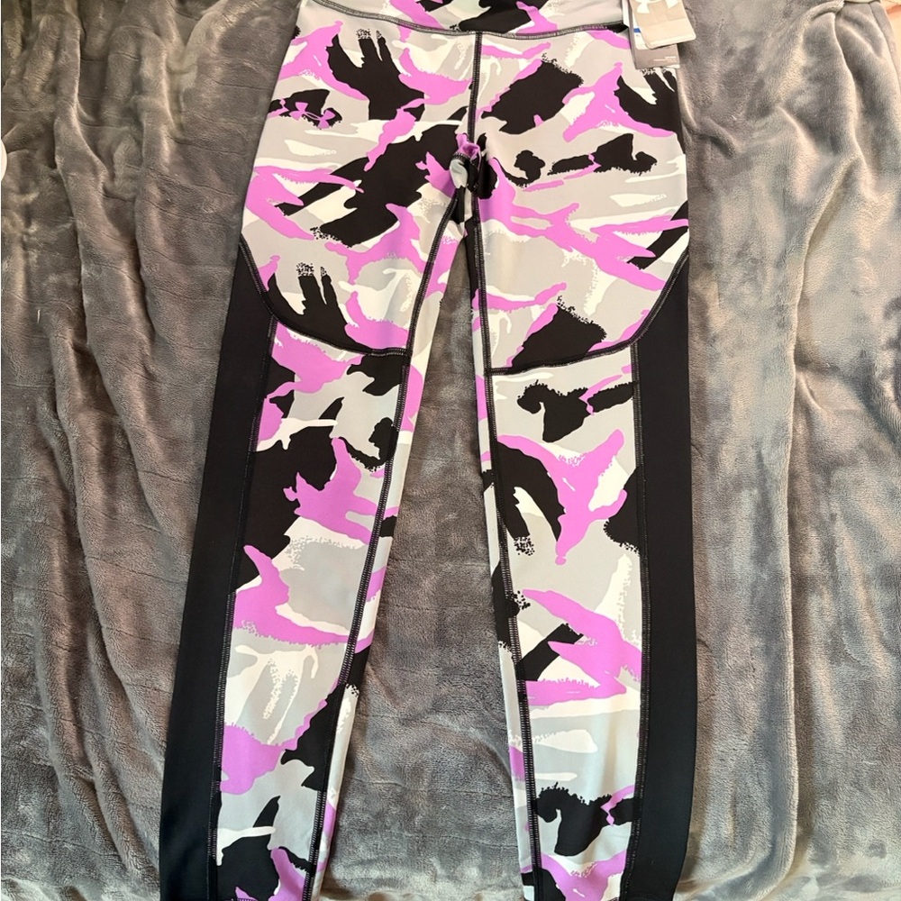 Under Armour Purple and Black Camouflage Leggings